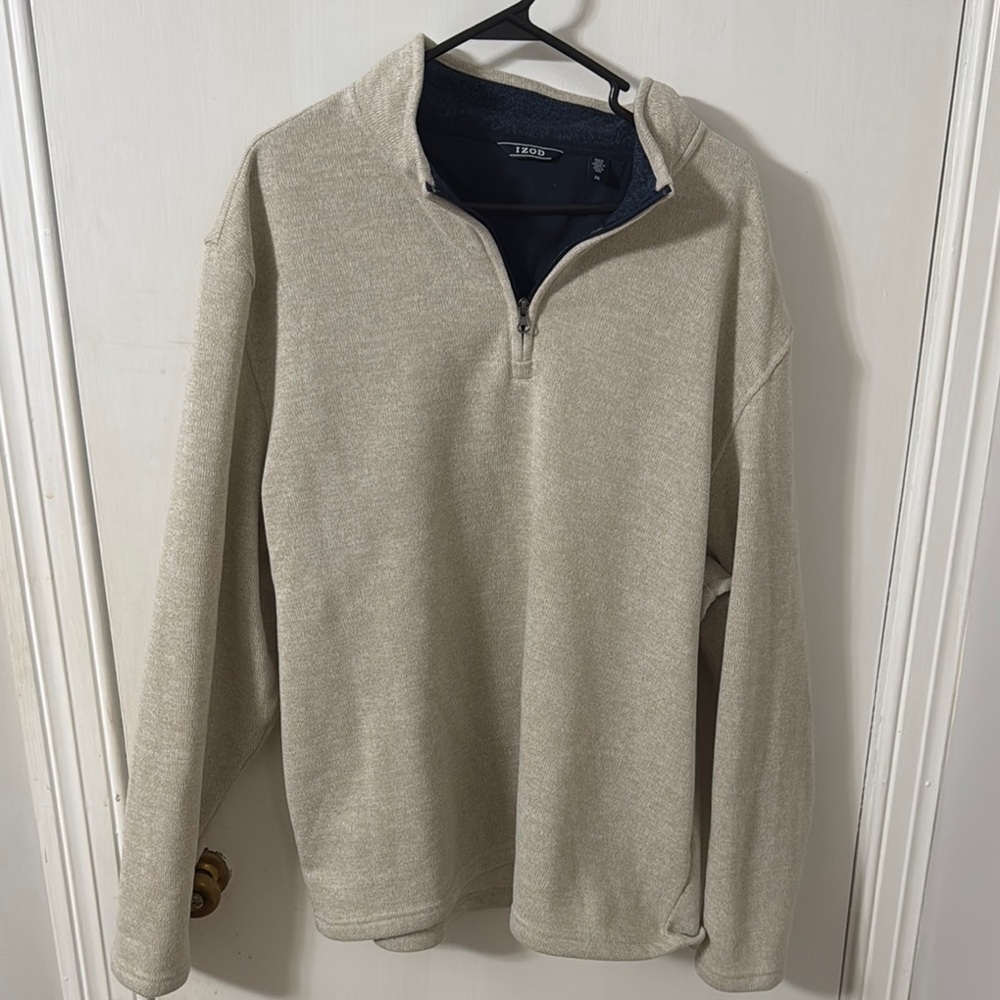 Izod Beige Quarter-Zip Pullover